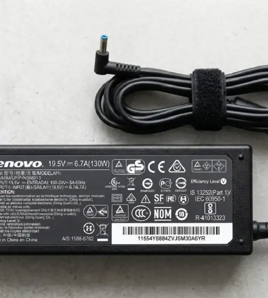 Lenovo 130W AC Adapter Right-Angled Round Barrel Smart Pin (Blue Tip Indicator)